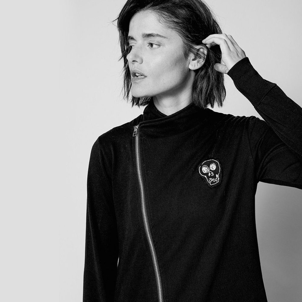 NUNUNU Women Skull Patch Overall